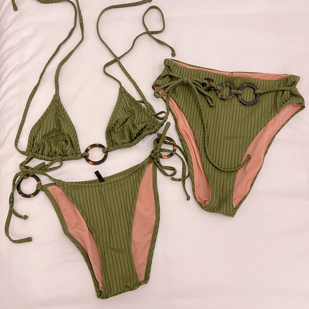 J. Crew Wide Rib O-Ring Bathing Suit Set